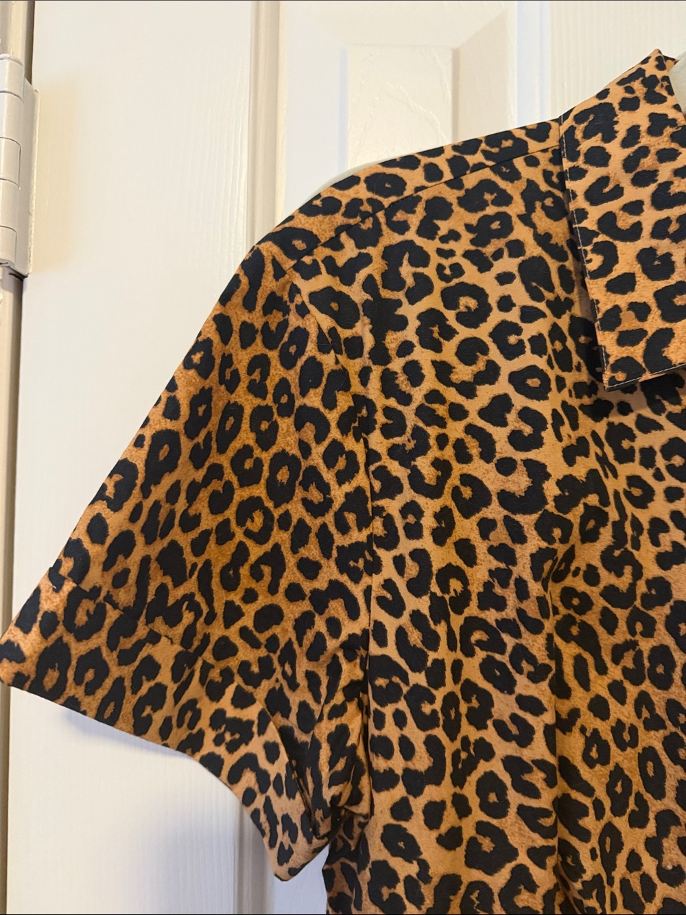 Talbots Leopard Print Short Sleeve Dress in Tan and Black - Picture 3 of 9